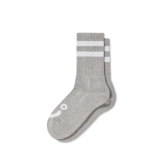 Polar Skate Co - Happy Sad Socks - Heather Grey - (US 7-9)