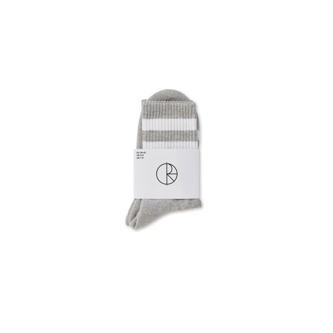 Polar Skate Co - Happy Sad Socks - Heather Grey - (US 7-9)
