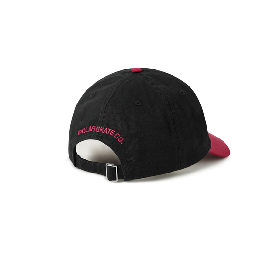 Polar Skate Co. - Stroke Logo Hat - Black / Redcurrant