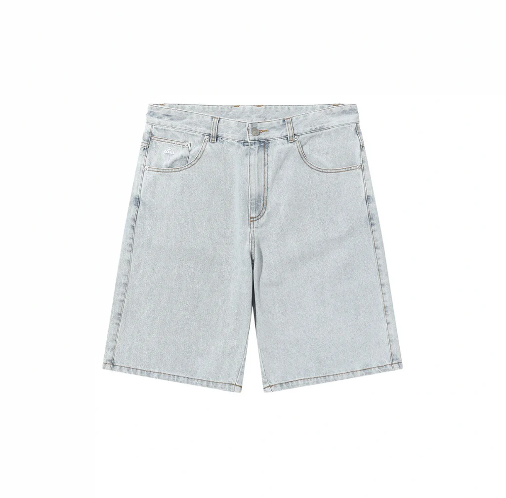 Helas - Diu Grec Washed Denim Shorts - Light Blue