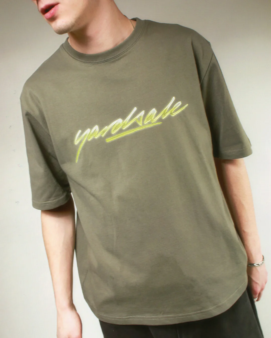 Yardsale - Washed Script T-Shirt - Sand Green