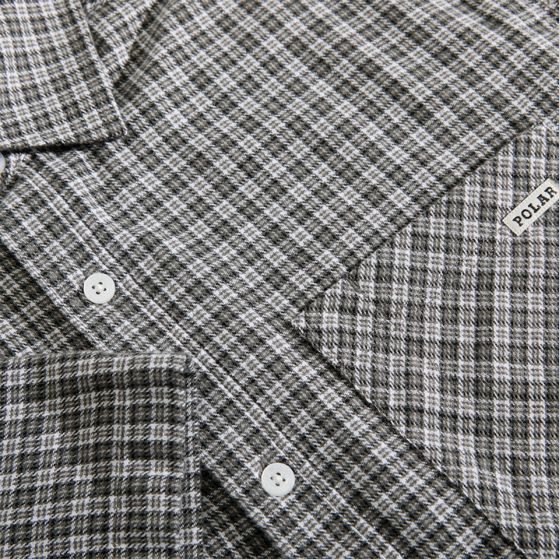 Polar Skate Co - Mitchell Flannel Shirt - Grey / Black