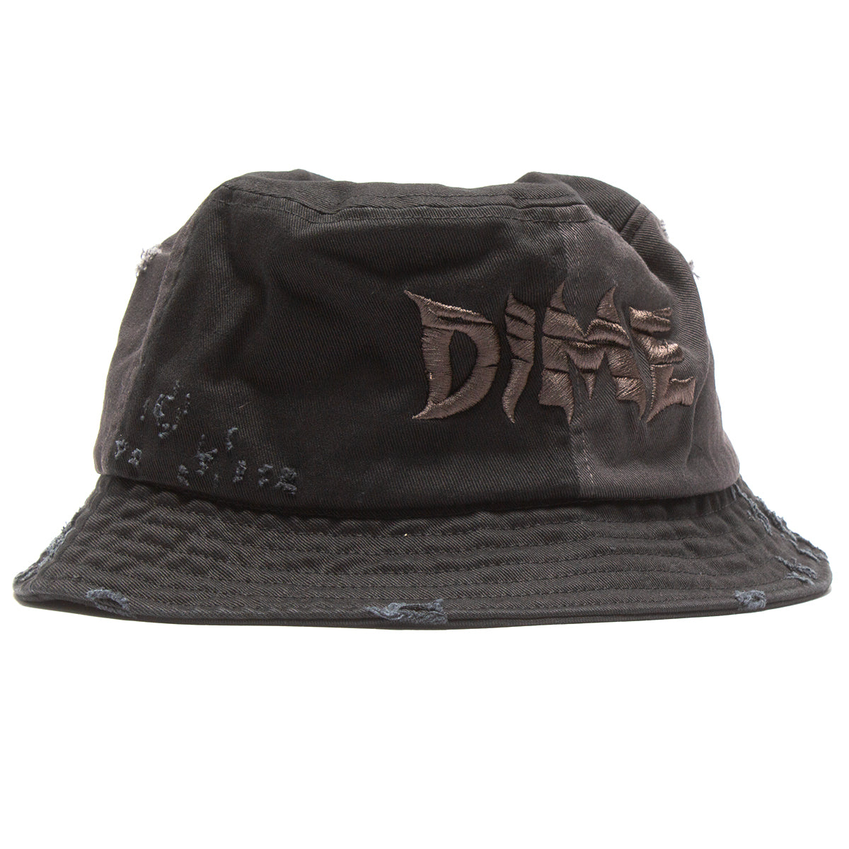 Dime - Distressed Split Bucket Hat - Black