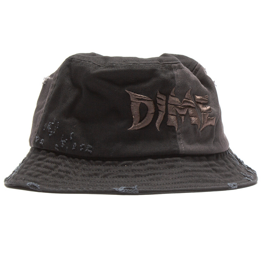 Dime - Distressed Split Bucket Hat - Black