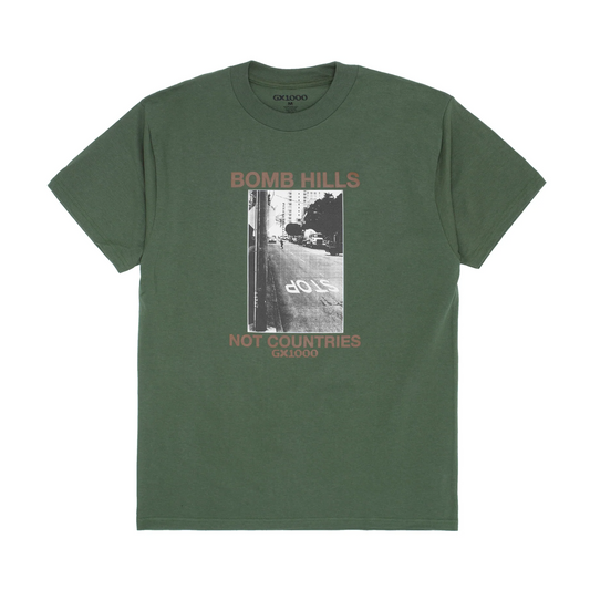 GX1000 - Bomb Hills Not Countries T-Shirt - Desert Green / Brown
