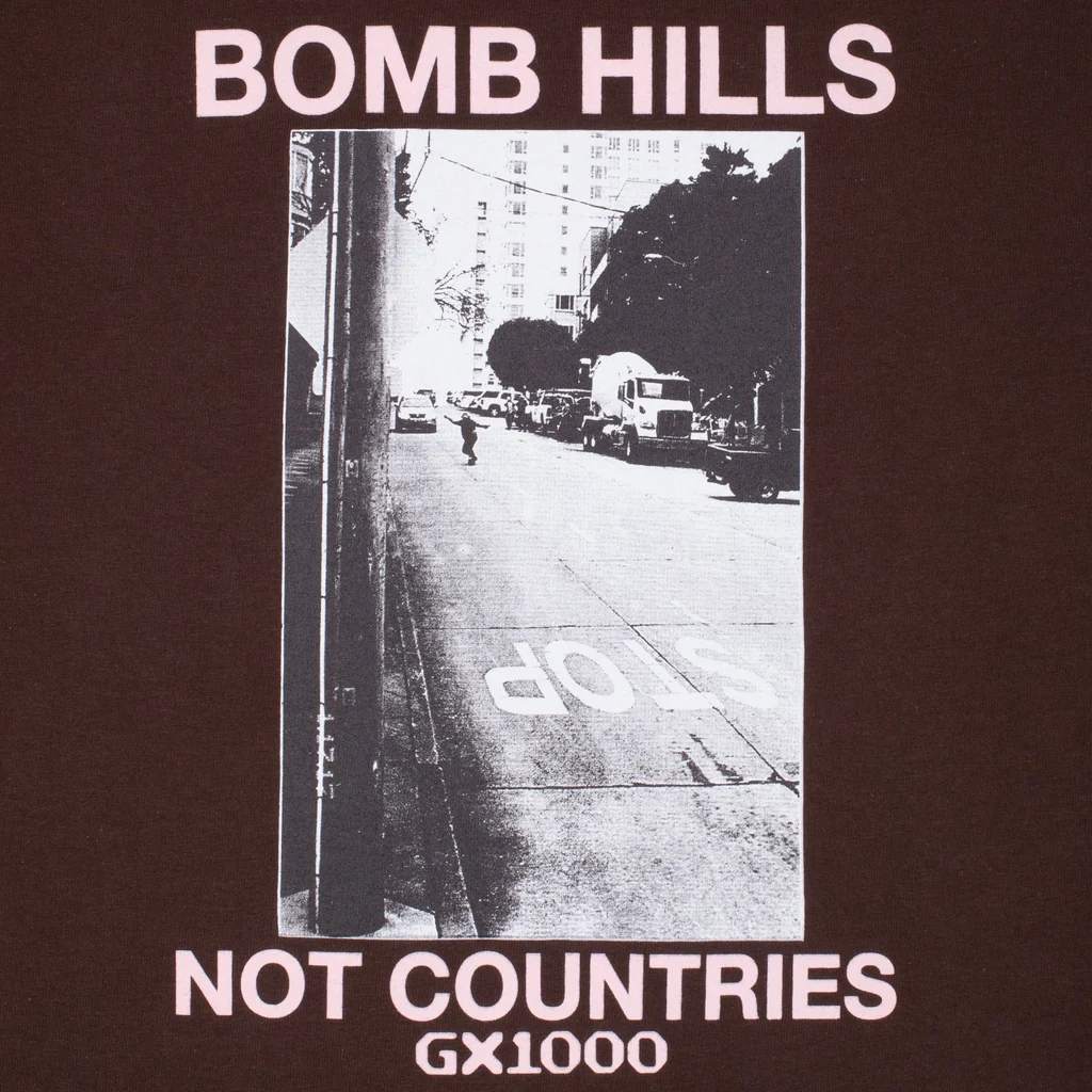 GX1000 - Bomb Hills Not Countries T-Shirt - Brown / Rose