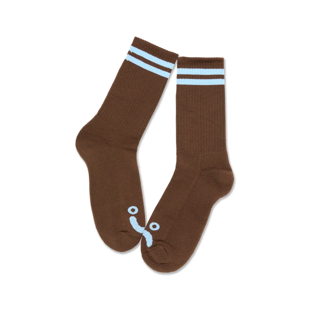 Polar Skate Co - Happy Sad Socks - Brown / Blue