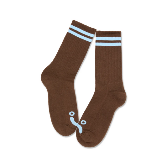 Polar Skate Co - Happy Sad Socks - Brown / Blue