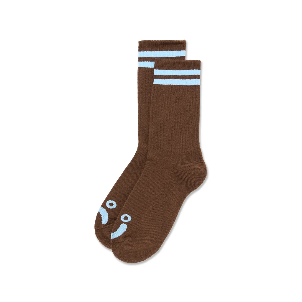 Polar Skate Co - Happy Sad Socks - Brown / Blue