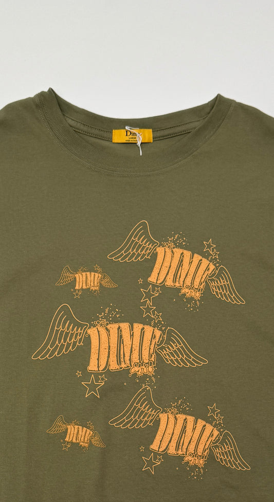 Dime - Green Wings Logo T-Shirt  - Army Green