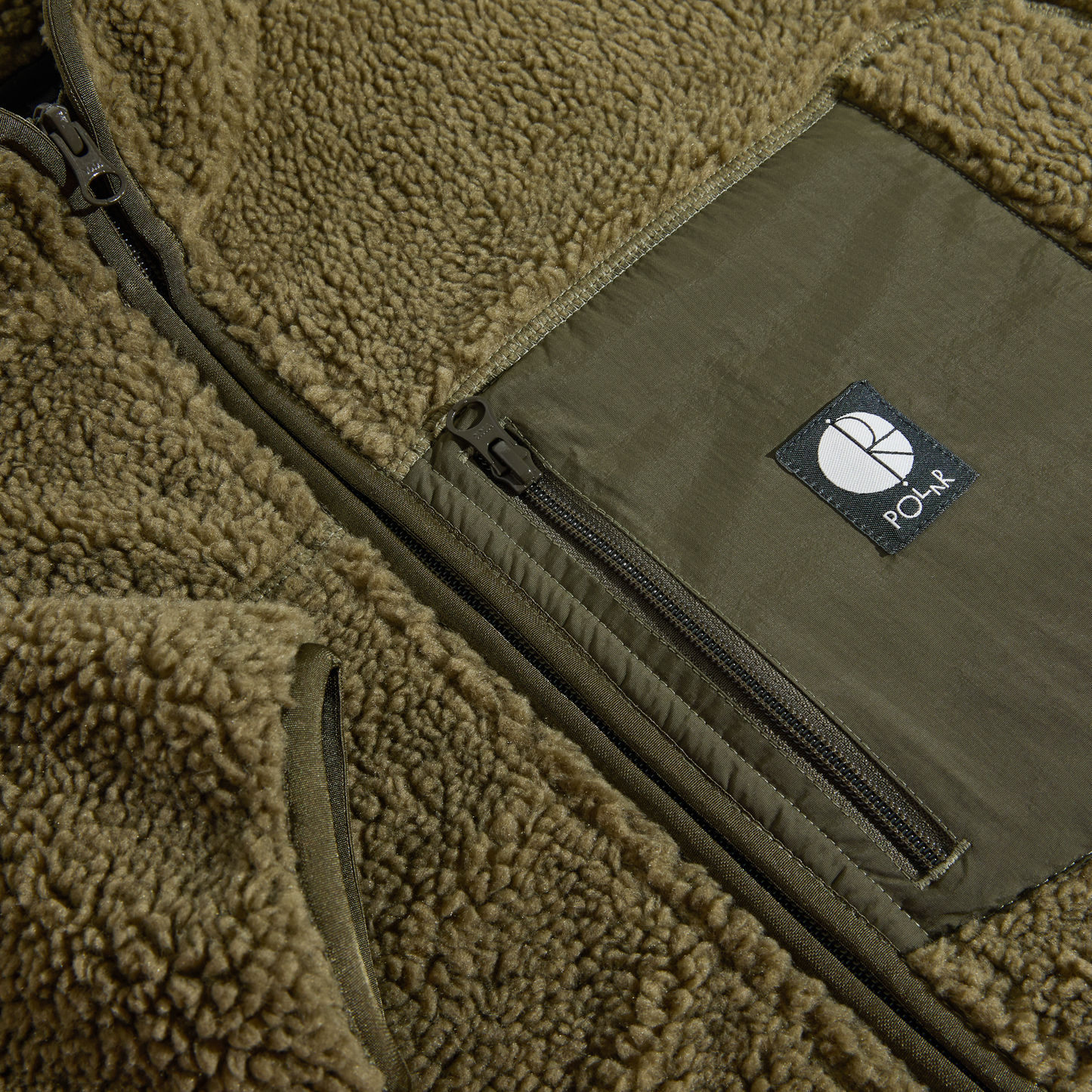 Polar Skate Co - Kiki Jacket - Khaki Green Fleece