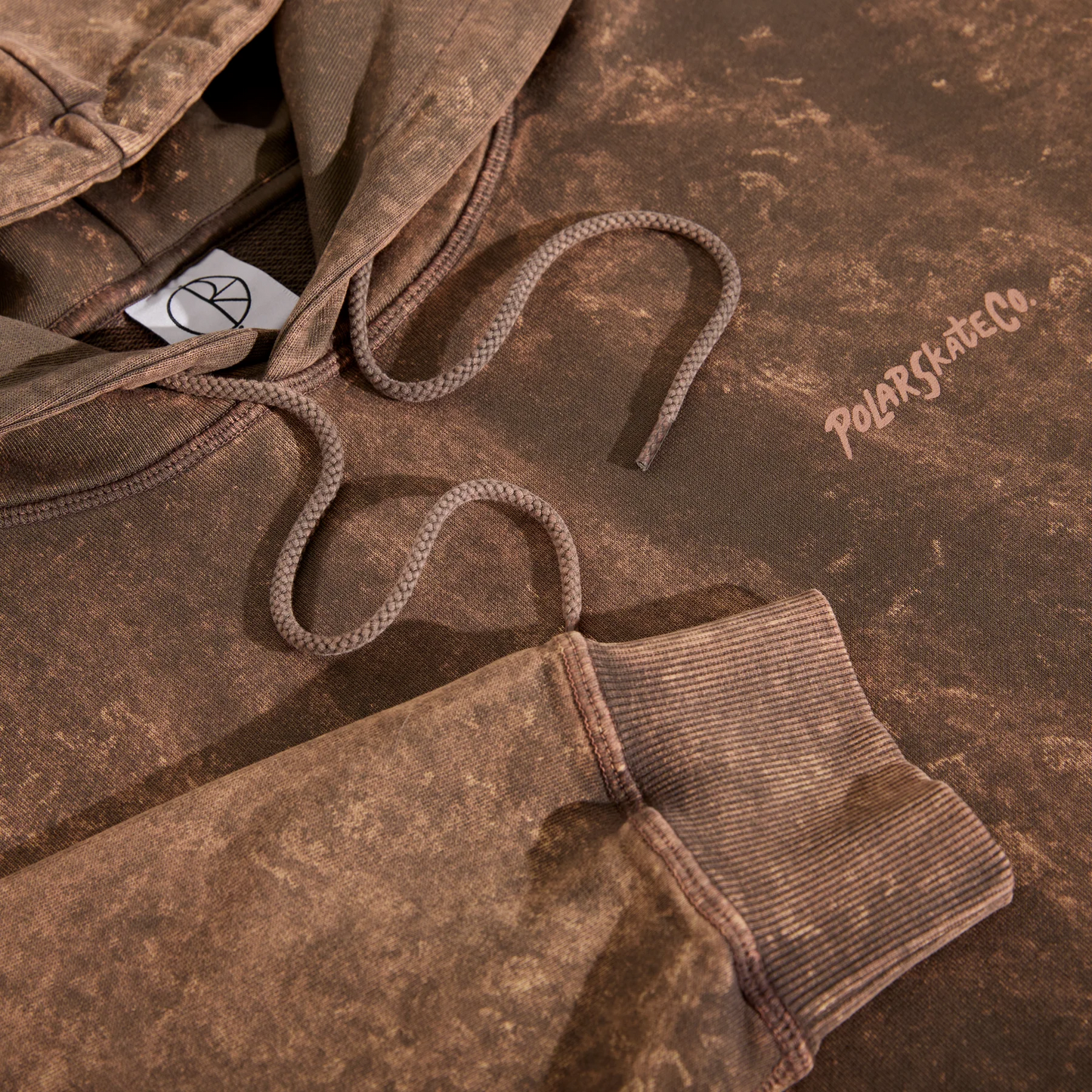 Polar Skate Co - Acid Wash Frank Hoodie Surf Logo - Brown