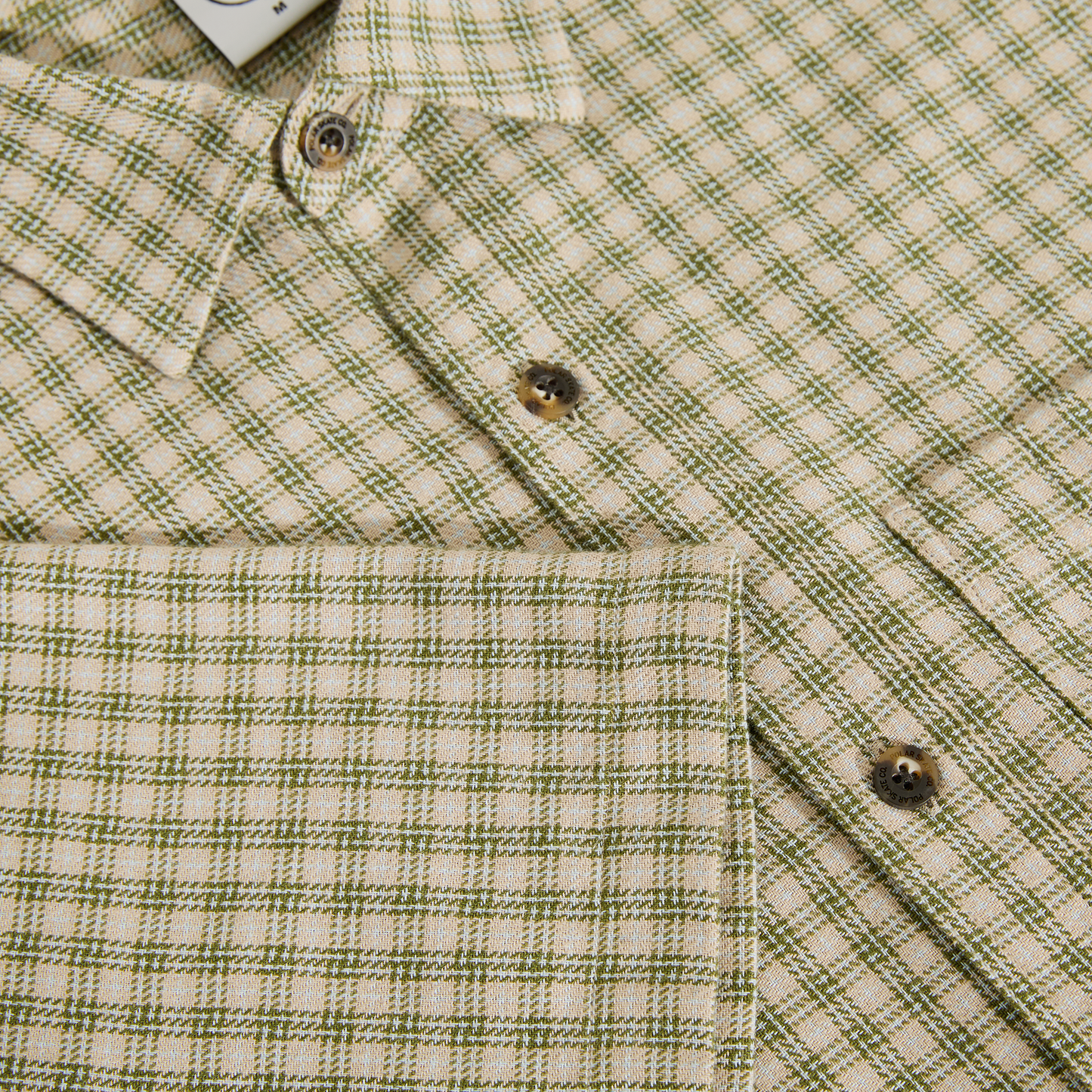 Polar Skate Co - Mitchell Flannel Shirt - Beige / Green