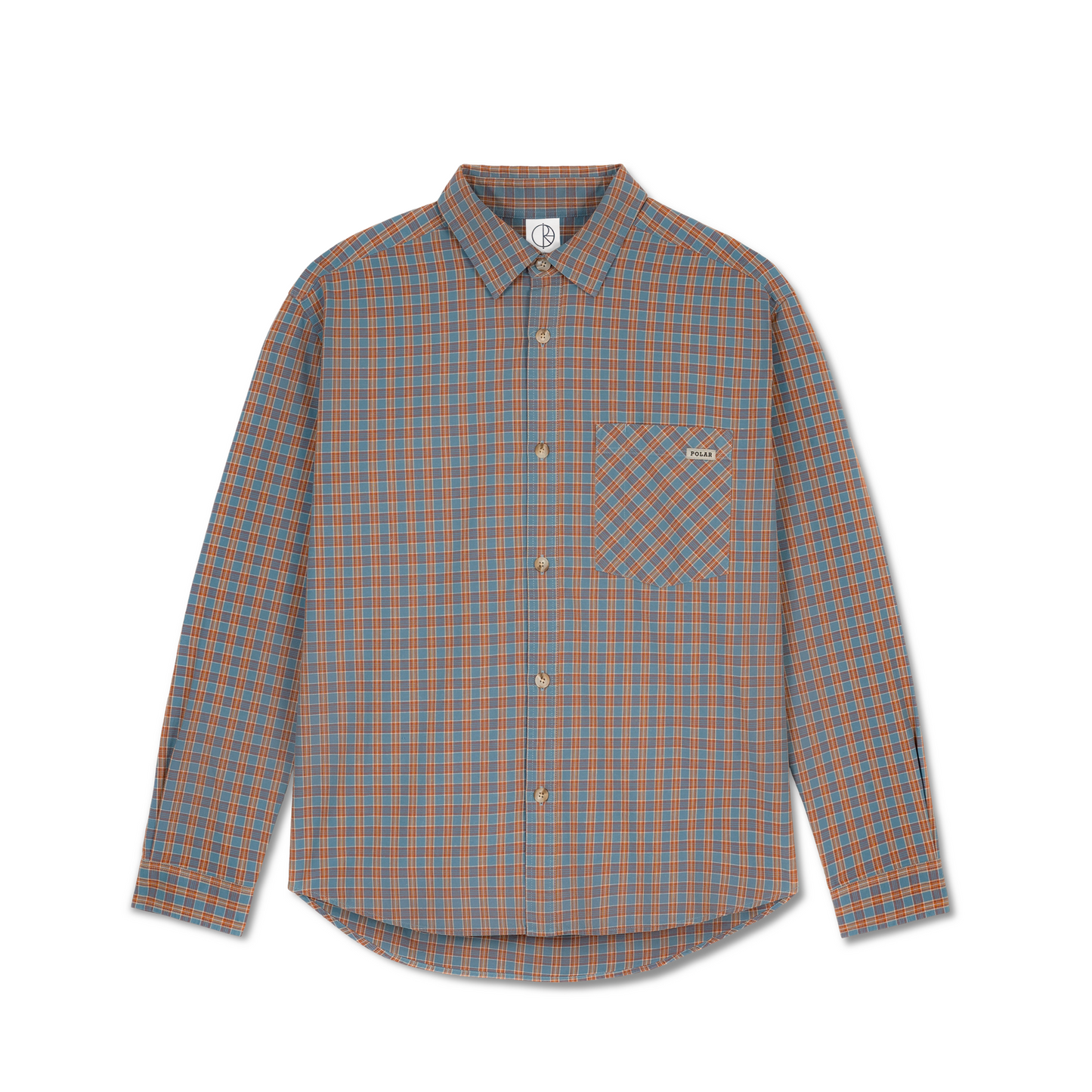Polar Skate Co - Mitchell LS Button Up Shirt - Rust/Blue