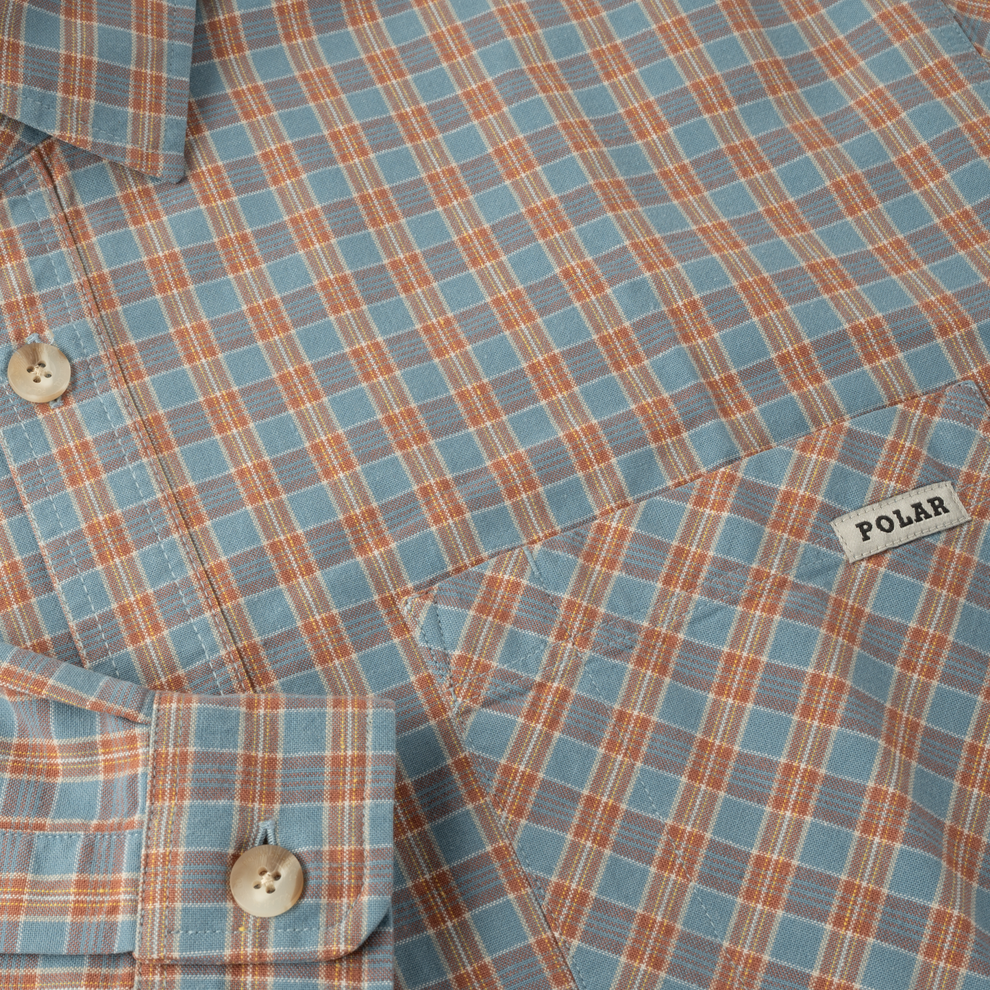 Polar Skate Co - Mitchell LS Button Up Shirt - Rust/Blue
