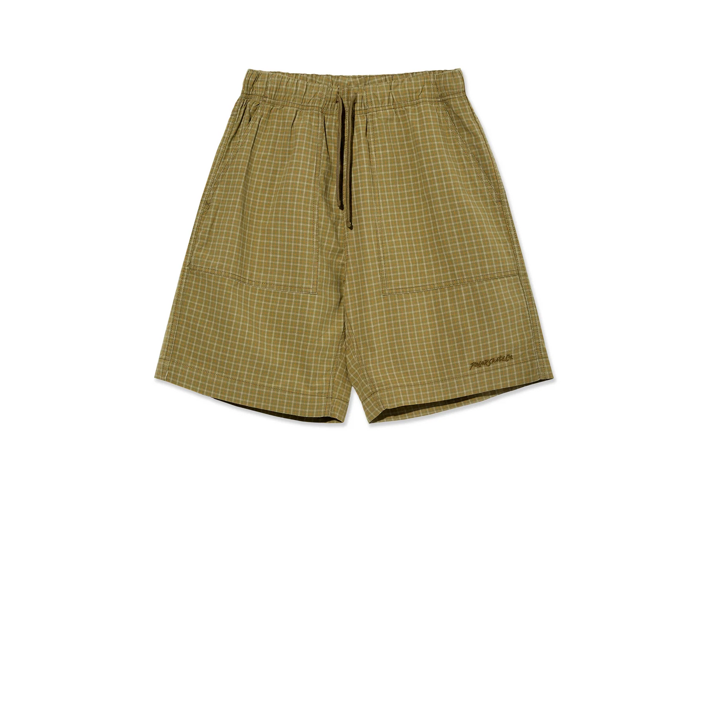 Polar Skate Co. - Cotton Hike Shorts - Plaid Olive Check