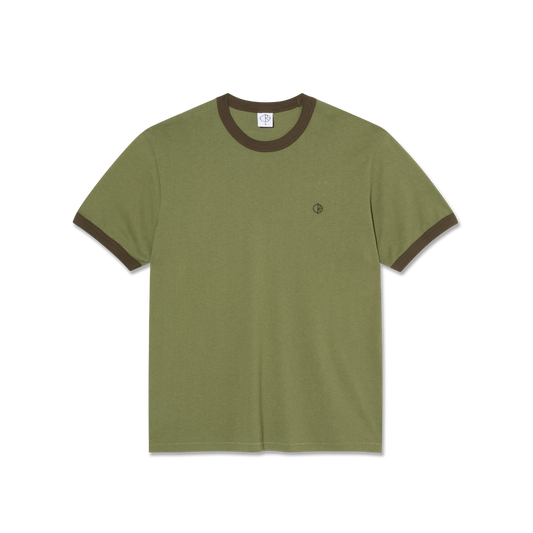 Polar Skate Co -  Ringer T-Shirt - Army Green / Brown