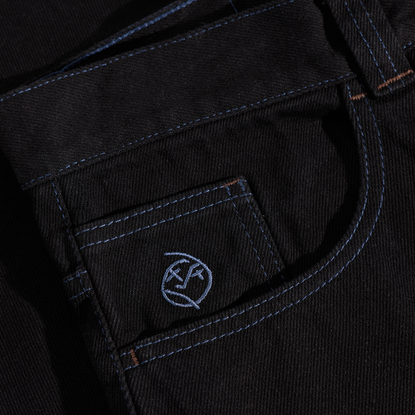 Polar Skate Co - Big Boy Jeans - Black w/ Blue Stitch- Pants