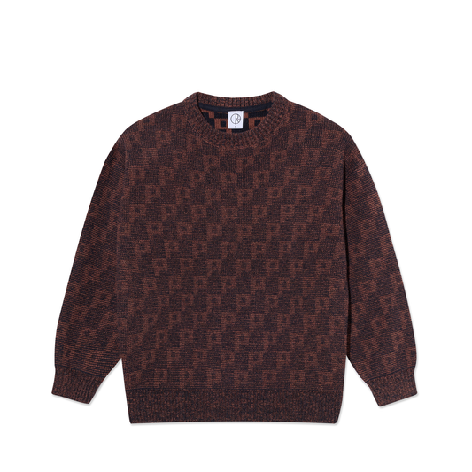 Polar Skate Co - George Sweater - P Pattern - Navy / Orange