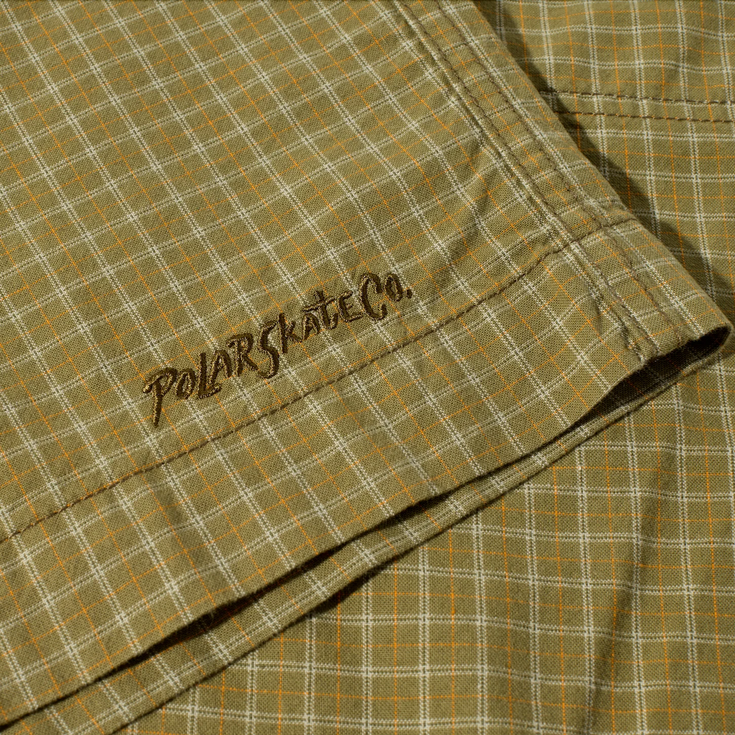 Polar Skate Co. - Cotton Hike Shorts - Plaid Olive Check