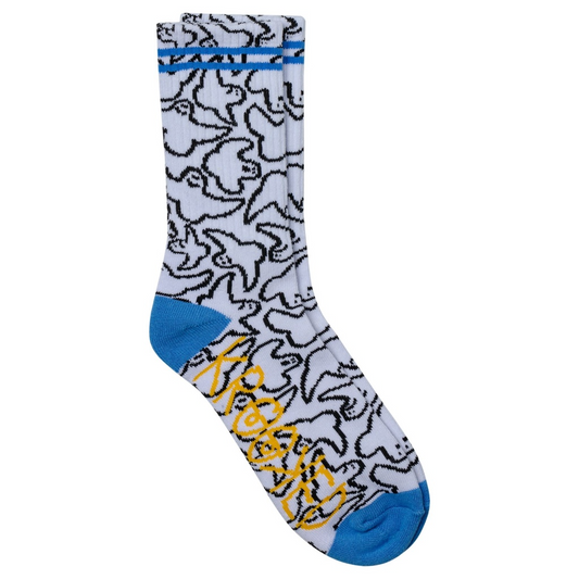 Krooked - Socks - Multibird - White/Black/Blue