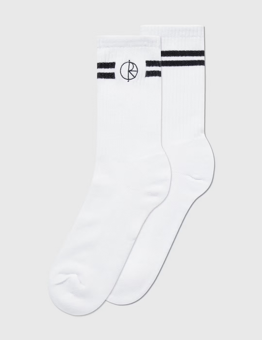 Polar Skate Co - Stroke Logo Socks - White - 39-42
